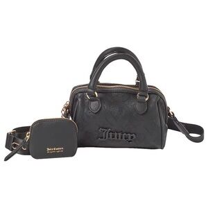 Juicy Couture Black Satchel and Pouch Set